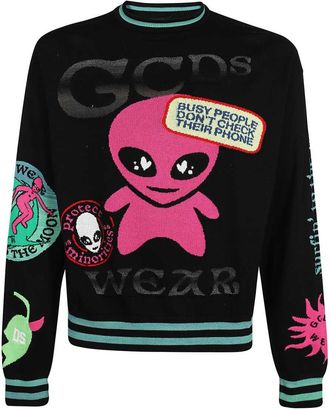 GCDS Long Sleeve Crew-neck Sweater