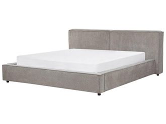 Beliani Cama de agua tela 180 x 200 cm gris