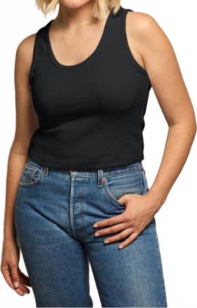 perfectwhitetee Blondie Tank Top In True Black