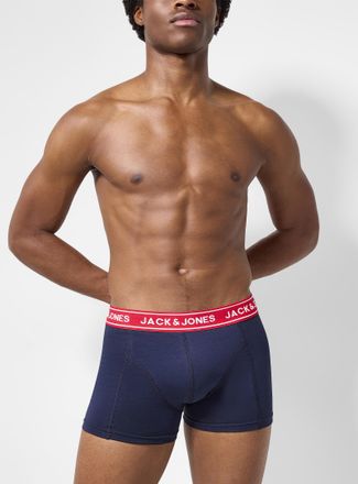 Jack & Jones Mens 3 contrast-waist stretch trunk Cotton