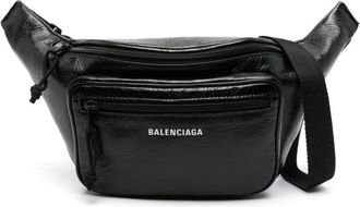 Balenciaga Explorer leather belt bag - men - Lambskin - OS - Black