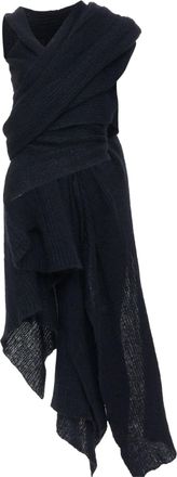 Yohji Yamamoto Black Wrap Cardigan Sweater