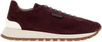 Brunello Cucinelli Su&egrave;de Sneakers met Monili - Dames - Sneakers - Paars - 40 EU - Su&egrave;de - Schoenen