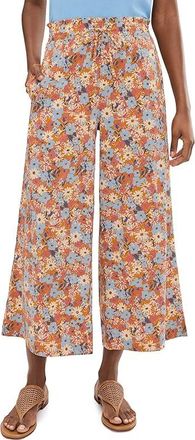 Toad&Co Sunkissed Wide Leg Crop Pants Womens Clothing Sunset Print : LG (US 12-14) 24.5, Elastane/Polyester