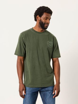 Fat Face FatFace Relaxed Fit Khaki Green Mountain Graphic T-Shirt