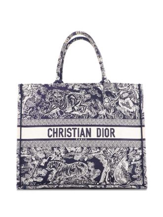 Dior Book Embroidered Canvas Large tote bag - Blu