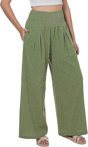 Femme Pantalons Large Rayures Pantalon Fashion Elégante Désinvolte Ete