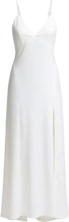 Kocca Kleedjes, Dames, Wit, L, Satijn, Satin Maxi Jurk