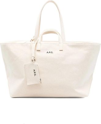 A.P.C. Le Drummer Toile Tote - Dames - Shoppers - Wit - ONE Size - Katoen - Tassen
