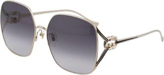 Gucci Square Full Rim Gold Frame Sunglasses - Gold