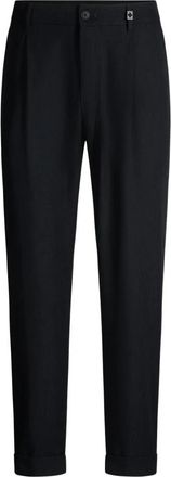Strellson Lichtgewicht Stoffen Broek met Plooien en Manchetten - Heren - Slim Fit Broeken - Zwart - W36 L34 - Polyester - Broeken