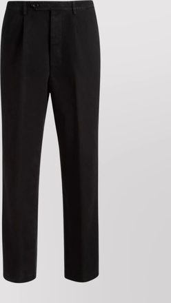 Bally cotton mid-rise pleated tapered trousers