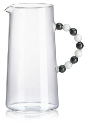 IVV borosilicate glass jug collar transparent with white/gray handle h-21 cm