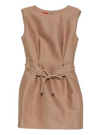 Curiel sleeveless belted mini dress - women - Fabric - 40 - Brown