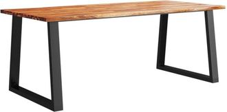 vidaXL Vidaxl - Mesa de comedor con borde vivo madera maciza acacia 200x90x75cm