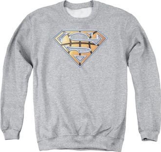 Gildan Superman Basketball Shield Adult Crewneck Sweatshirt