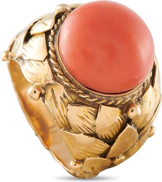 Luxury Bazaar 18K Rose Gold Coral Ring MF28-050426