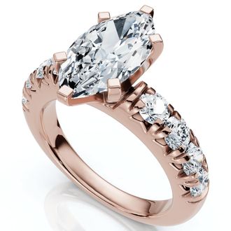 Pompeii3 Certified 2.80Ct Marquise Diamond Engagement Ring Gold Lab Grown