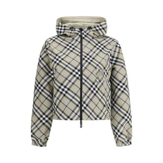 Burberry Light Jackets, female, Multicolor, M, Reversible Hooded Jacket with Dual Design