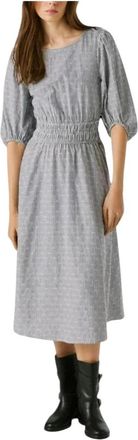 Pepe Jeans London Gestreepte Midi Jurk - Dames - Casual kleedjes - Blauw - XS - Kleedjes
