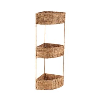Tendance Estante Esquinero Con 3 Cestas De Jacinto De Metal - Natural - Tendance