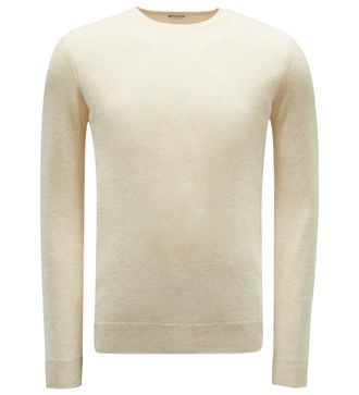Braun Hamburg Men - Cashmere crew neck jumper beige
