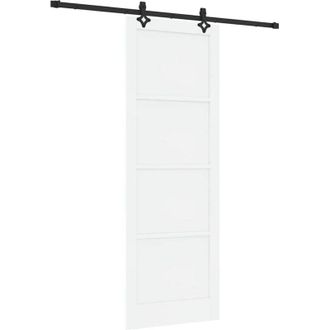 vidaXL Puerta Corredera Manual Blanco Y Negro 83 X 232 Cm Vidaxl