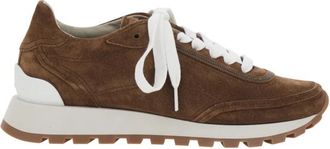 Brunello Cucinelli Sneaker Suede - Dames - Sneakers - Bruin - 40 EU - Su&egrave;de - Schoenen
