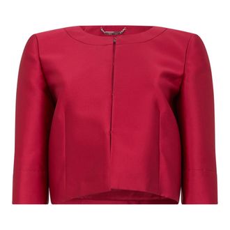 Alberta Ferretti Jassen, Dames, Rood, S, Polyester, Elegant Jas met Moderne Pasvorm