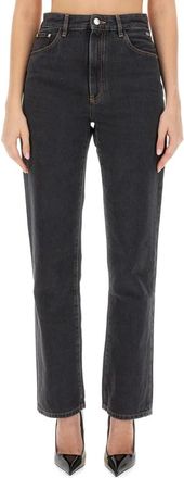GCDS Denim Jeans- 100% Katoen- Gemaakt in Itali&euml; - Dames - Regular Fit Jeans - Zwart - W25 - Katoen - Jeans