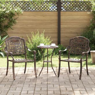 vidaXL Sedia da Giardino 2 pcs Bronzo 55 x 56.5 x 91cm Alluminio - Vidaxl