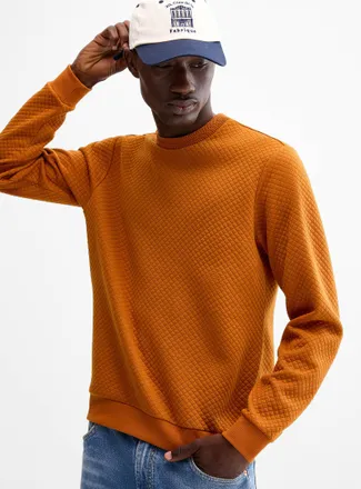 Le 31 Mens Embossed geo sweatshirt