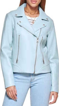 Levi's Faux Leather Moto Jacket in Dusty Blue at Nordstrom, Size Xx-Large