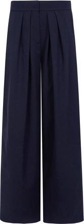 Balmain High Waist Grain de Poudre Tailored Pants - Dames - Wijde Broeken - Zwart - S - Wol - Broeken