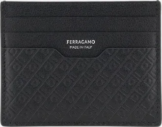 Ferragamo Portacarte in pelle con logo Man UNI