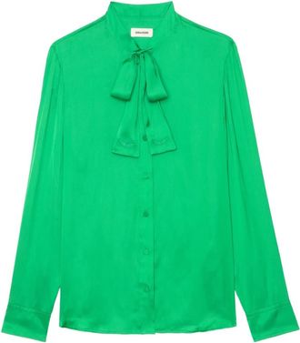 Zadig&Voltaire Camicia in raso Tulba - - Blouses & Shirts - Donna - Verde - XS