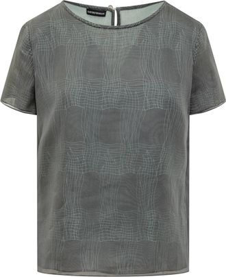 Emporio Armani T-shirt met korte mouwen - Dames - Blouses - Veelkleurig - S - Polyester - Overhemden
