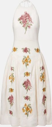 Agua Bendita Balsa Cordillera floral linen midi dress