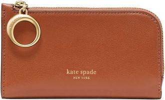 Kate Spade New York small halo fine grain leather zip wallet in Southwest Desert at Nordstrom