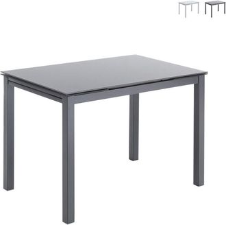 Oresteluchetta Mesa De Cocina Extensible Con Tapa De Vidrio 110-170x76cm Cleve - Gris