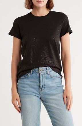 ATM Anthony Thomas Melillo Metallic Slub Cotton Jersey T-Shirt in Black/Black at Nordstrom Rack, Size X-Small