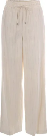 Liu Jo Cream Stripe Pinstriped Trousers