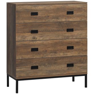 HOMCOM Chest of Drawers - 4 Drawer Unit Storage Chest Bedroom Living Room | TJ Hughes