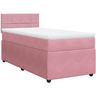 vidaXL Cama Box Spring Con Colch&oacute;n Terciopelo Rosa 90x200 Cm Vidaxl