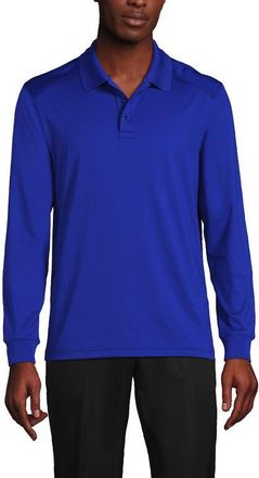 Lands End School Uniform Long Sleeve Rapid Dry Polo Shirt in Cobalt at Nordstrom, Size X-Large