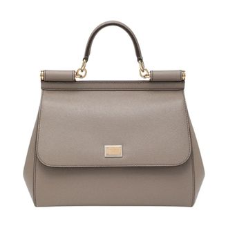 Dolce & Gabbana Grote Sicily handtas - Dames - Tassen - Grijs - Maat: ONE Size Zijde