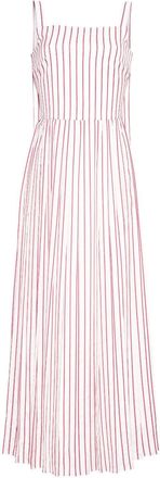 Adam Lippes Medici striped sleeveless dress - women - Polyester - 8 - White