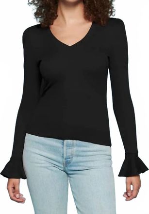 Nation Ltd Silvia Long Sleeve Tee In Jet Black