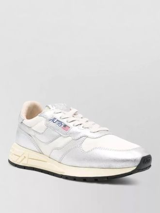Autry nylon calfskin sneakers metallic finish