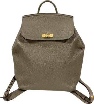 Bally Pre-owned Bahira Leren Rugzak - Dames - Vintage Rugzakken - Grijs - ONE Size - Leer - Vintage